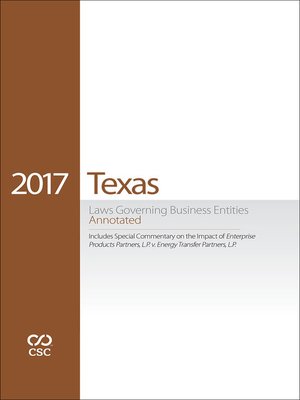 cover image of CSC&#174; Texas Laws Governing Business Entities
